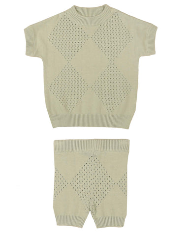 Belati Desert Sage Argyle Pointelle Set