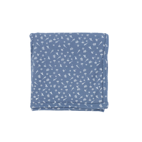 Lil Legs Marine/White Floral Blanket