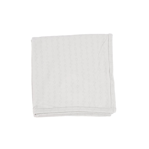 Lil Legs Grey Diamond Pointelle Printed Blanket