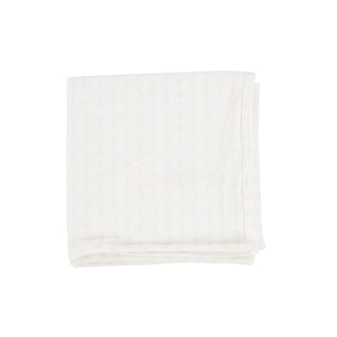Lil Legs White Diamond Pointelle Printed Blanket