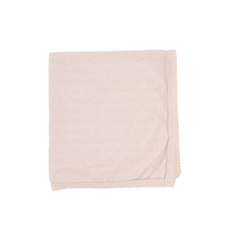 Lil Legs Pink Heart Pointelle Printed Blanket
