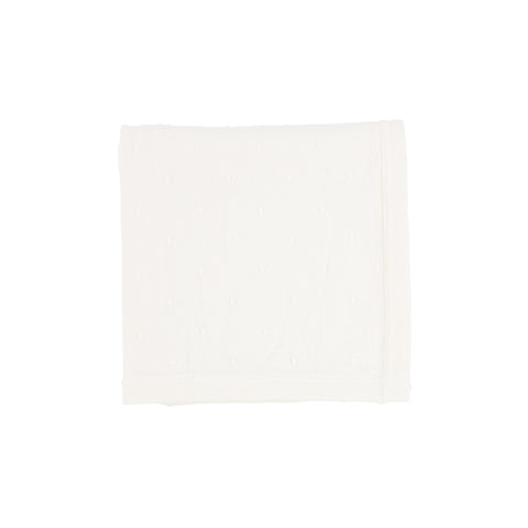 Lil Legs White Swiss Dot Blanket (Girl)
