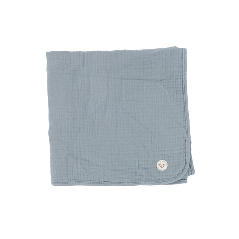 Lil Legs Summer Blue Ribbed Muslin Blanket