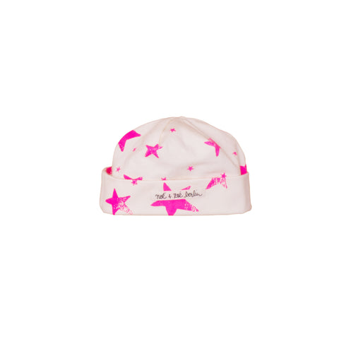 Noe & Zoe BOS Neon Pink Stars Beanie Hat