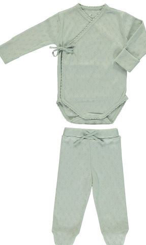 Bebe Organic Light Green Bebe Body Wrap & Legging Set