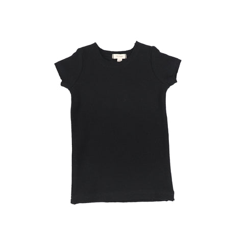 Lil Legs Black Rib Short Sleeve T-Shirt