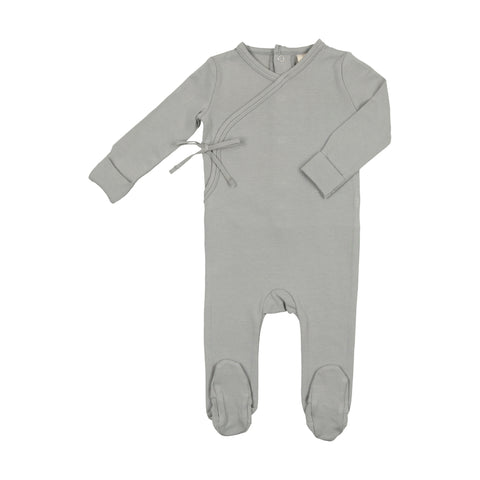 Lilette Pale Blue Brushed Cotton Wrapover Footie