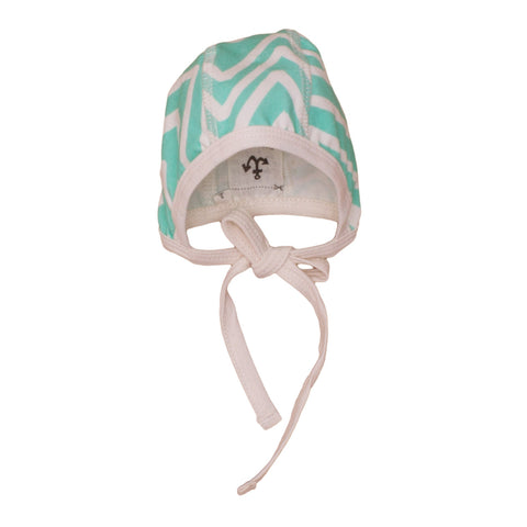 Noe & Zoe Mint Chevron Bonnet
