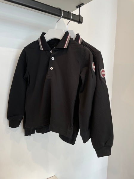 Colmar Black Long Sleeve Trim Polo