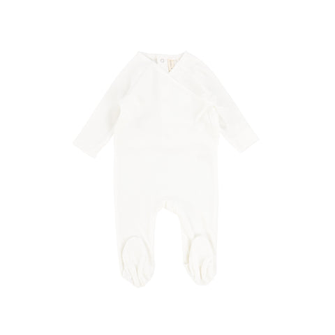 Lil Legs White Velour Wrap Footie