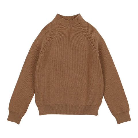 Coco Blanc Camel Mockneck Turtle Sweater