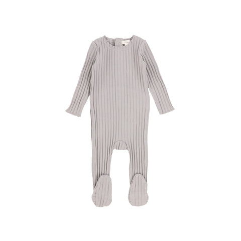 Lil Legs Dove Grey Wide Rib Footie