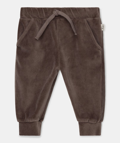 My Little Cozmo Baby Taupe Velour Dylan Pants