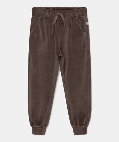 My Little Cozmo Kids Taupe Velour Dylan Pant