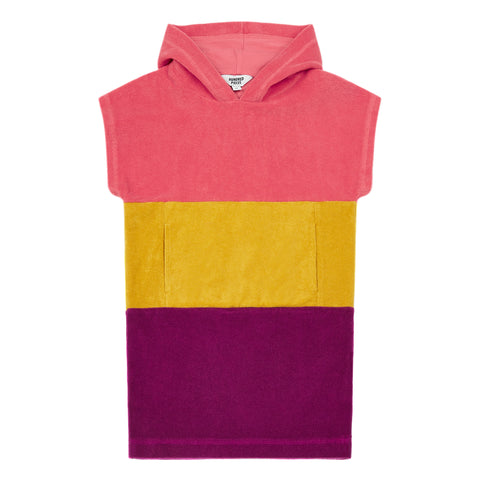 Hundred Pieces Coral Long Colorblock Dress