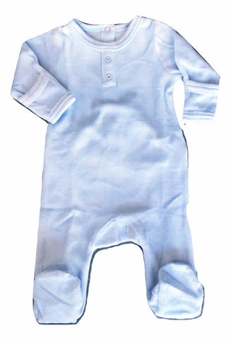 Dream Baby Layette Sky Blue Velour Onesie