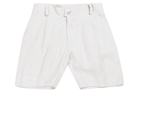 Petit Patch Linen White Shorts