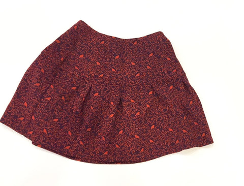 Gold Belgium Maroon Printed Skirt