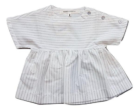Message in the Bottle Navy Glitter Stripe Short Sleeve Sophie Blouse