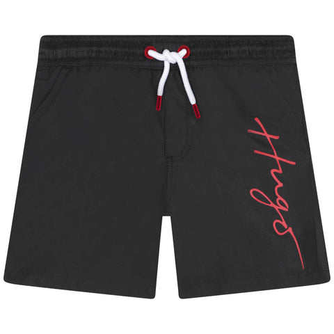 Hugo Black Script Swim Shorts
