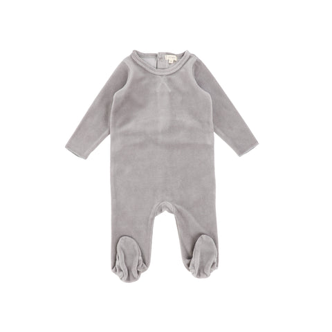 Lil Legs Grey Classic Velour Footie