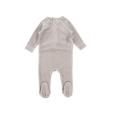 Lil Legs Grey Velour Wrap Footie