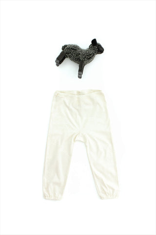 Flora And Henri Cream Diagonal Pointelle Baby Pant