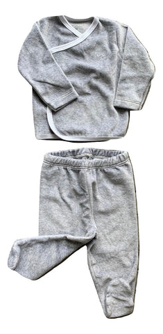 Livly Stockholm Grey Plush Kimono Set