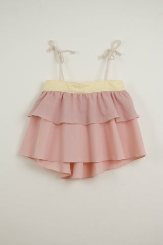 Popelin Pink Double Layer Blouse