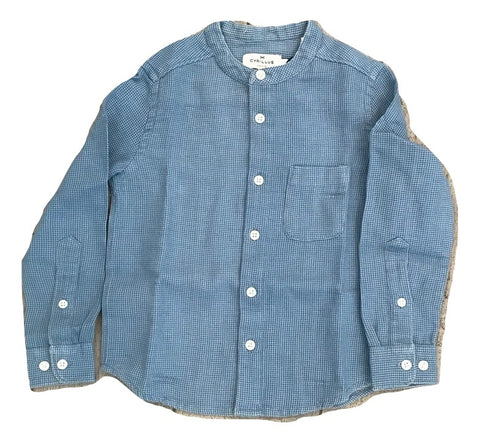 Cyrillus Blue Bleatch Gery Button Down Shirt