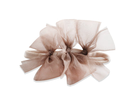 Arbii Sheer Mauve Meringue Triple Bow Baby Band