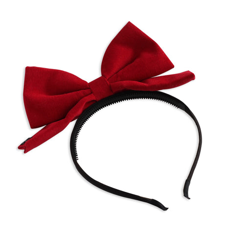 Arbii Red Corduroy Dolly Bow Headband