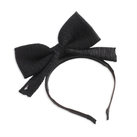 Arbii Black Wrinkle Dolly Bow Headband