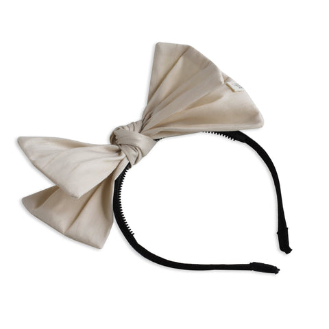 Arbii Ivory Silk Maya Bow Headband