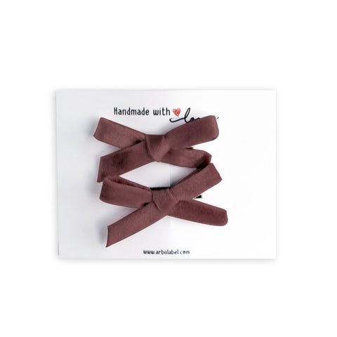 Arbii Dark Mauve Velvet Mini Clips