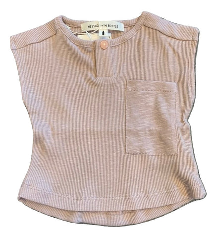Message in the Bottle Pink Short Sleeve Patrick Pocket Top