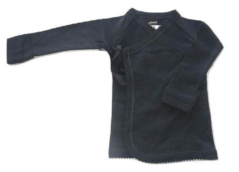 Flora and Henri Tie Front Long Sleeve Tee Charcoal