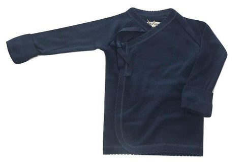 Flora and Henri Tie Front Long Sleeve Tee Navy