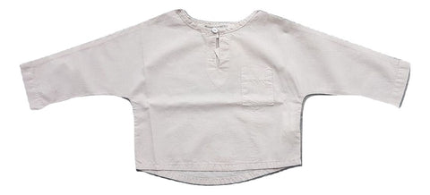 Message in the Bottle Beige Long Sleeve Linen Shirt