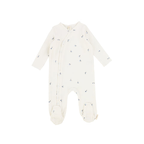 Lil Legs Ivory/Pewter Poppy Footie