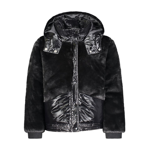Vierra Rose Black Cruz Faux Fur Jacket