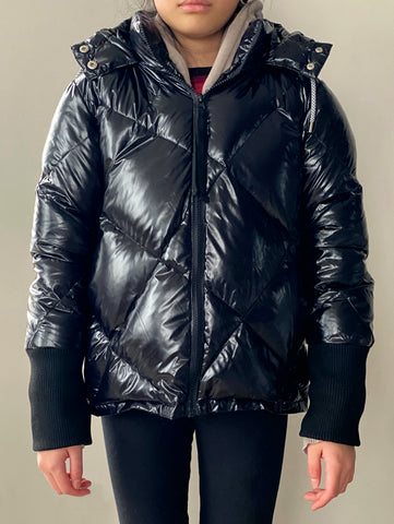 Vierra Rose Shiny Black Killer Quilted Jacket