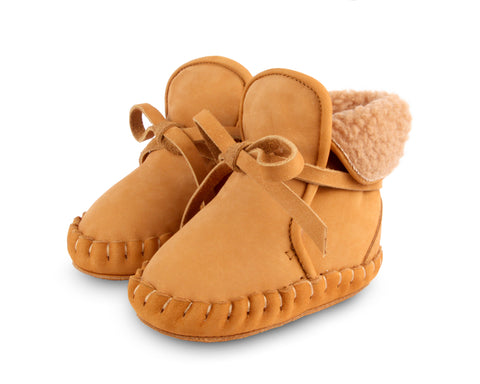 Donsje Amsterdam Caramel Nubuck Jaya Lining Baby Shoes