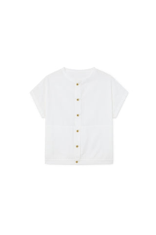 Little Creative Factory White Crushed Cotton Shirt