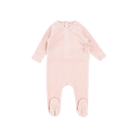 Lil Legs Light Pink Velour Wrap Footie