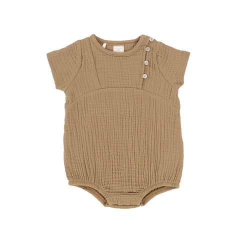 Lil Legs Caramel Gauze Boy Romper