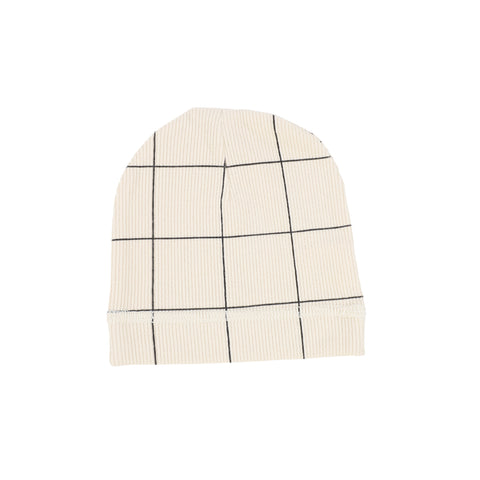 Lil Legs Natural/Black Windowpane Beanie
