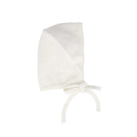 Lil Legs White Swiss Dot Bonnet (Girl)