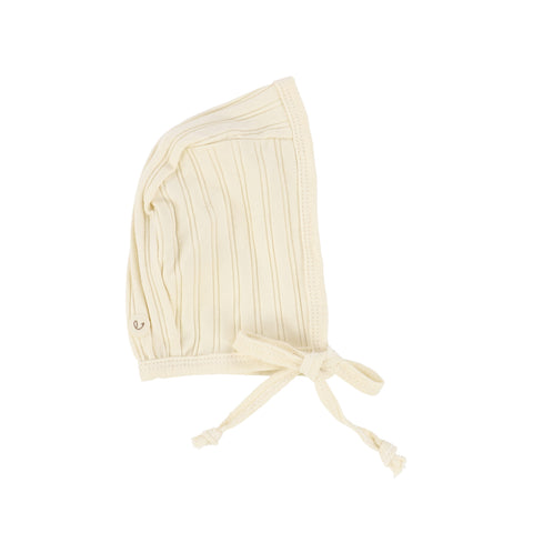 Lil Legs Natural Ribbed Muslin Bonnet