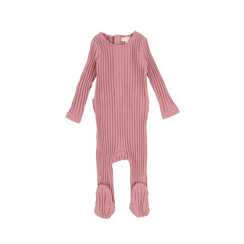 Lil Legs Dark Pink Wide Ribbed footie